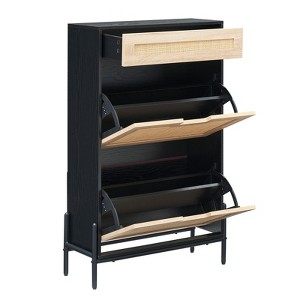 coucheta Shoe Bench with Padded Seat, Shoe Storage Bench with Adjustable Shelves & Side Pockets, 5/10 Cubes Storage Organizer for Entryway - 1 of 4
