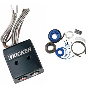 Kicker 46KISLOC K-Series Interconnect, Speaker To Rca W/ Line-Out Converter & 46CK8 8 AWG 2-Channel Amp Kit - 1 of 4