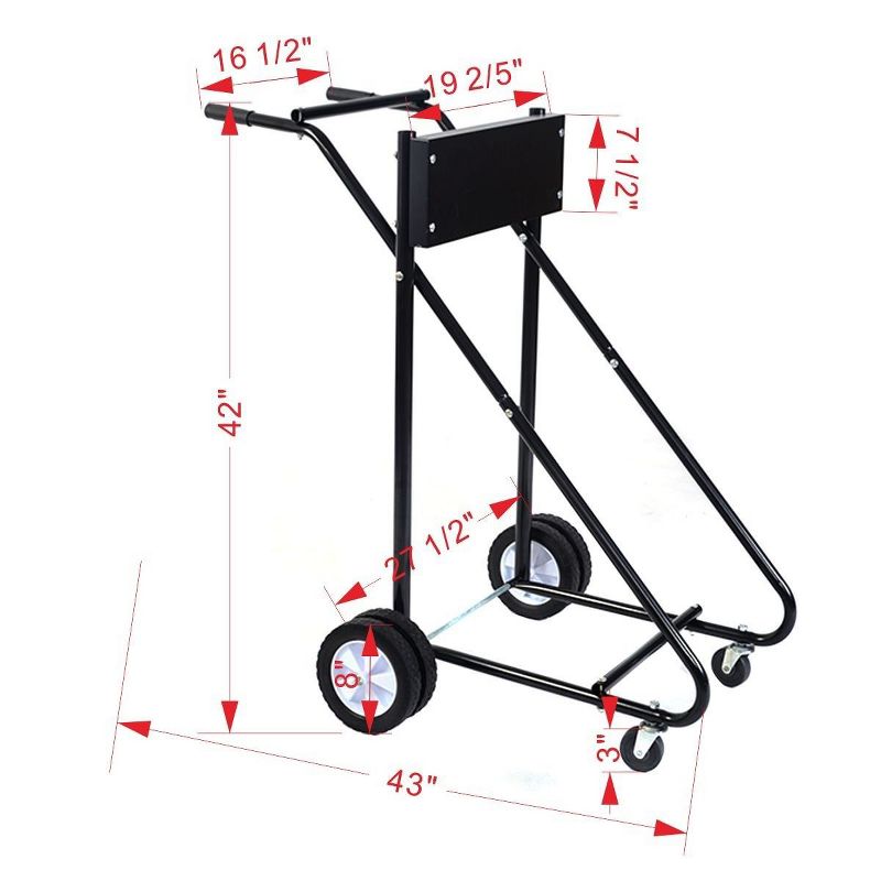 Costway 315 LBS Outboard Boat Motor Stand Carrier Cart Dolly Storage Pro Heavy Duty, 2 of 11
