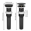 Aquaterior Bathroom Pop Up Drain with Overflow Lavatory Vessel Basin Sink Black - 3 of 4