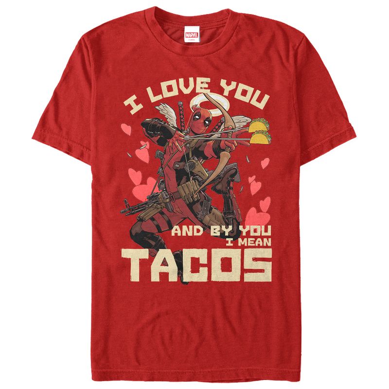 Men's Marvel Deadpool Taco Cupid T-Shirt, 1 of 6