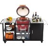 Grill Table for Egg Style Kamado Griller, Heavy Duty Outdoor Grill Station Prep Table, Spacious Prep Surfaces, Storage Compartments and Hooks - 2 of 4
