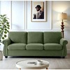CAVINAS Upholstered 2 Seater Couch, Soft Velvet Loveseat  with High-Density Foam, Loose Back Cushions & Solid Wood Turned Legs - 2 of 4