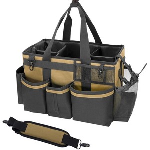 Wearable Cleaning Caddy Organizer with Handle & Shoulder Straps, Tool Bag with 4 Foldable Dividers for Under Sink & Car Cleaning - 1 of 4