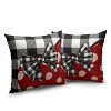 Heart Throw Pillow Covers 18x18 Buffallo Plaid Pillow Covers Polka Dot Red Love Heart with Bow - 3 of 3
