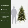 LuxenHome 6.9Ft Pre-Lit Artificial Spruce Christmas Tree in White Pot, Hinged Branches & Warm Lights Green - 3 of 4