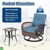 3-Piece Swivel Rocking Patio Chairs Set w/ 2 360-Degree Swivel Rocking Chairs Outdoor Wicker Patio Bistro Set - 2 of 4