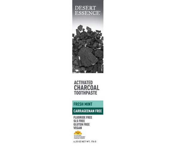 Desert Essence Active Charcoal Carrageenan Free Toothpaste Fresh mint - 6.25oz