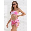 INSPIRE CHIC Women's Adjustable Spaghetti Straps Strappy Bikini Swimsuits Triangle Bottoms with Mesh Skirt Bathing Suit 3 Pieces - 4 of 4