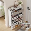 Garvee Shoe Storage Cabinet with 2/3/4 Flip Drawers,Farmhouse Fluted Shoe Organizer,Freestanding Hidden Slim Narrow Shoe Rack for Entryway,Foyer - 4 of 4