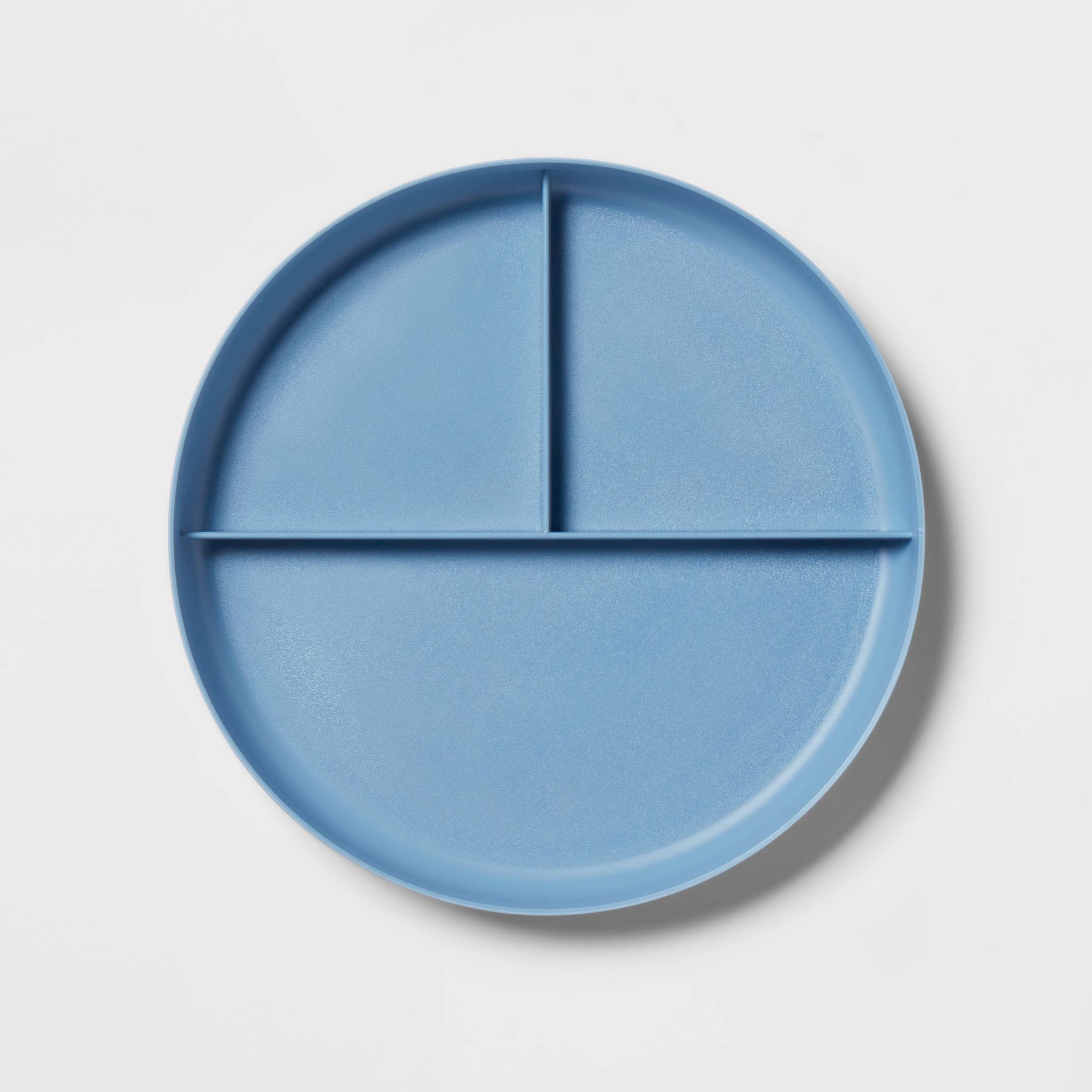 7.3" Plastic Divided Kids' Plate Blue - Pillowfort™: Dishwasher & Microwave Safe, Toddler Dining Plate