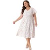 Agnes Orinda Women's Stylish Plus Size Trendy Smocked Waist A-Line Flowy Midi Sundresses - 3 of 4