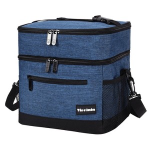 Mens Womens 17L Insulated Lunch Bag, Leak-Proof Reusable Lunch Cooler Totes with Dual-Compartment, Lunch Box for Work, Picnic, School - Tirrinia - 1 of 4