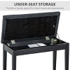 GlasFlength Ottomans and Benches Piano Bench with Faux Leather Padded Cushion Button Tufted Keyboard Bench for Piano room, Black, 31.5"*15.25"*6.25" - 4 of 4