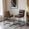 Milos Upholstered 26-inch Counter Height Stools, Set of 2- Leovsnove - 2 of 4
