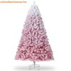 Gradient Pink 4.5 ft/6ft/7.5 ft/9 ft  Pre-lit Artificial Christmas Tree with 450 Warm White Lights Snow Flocked Christmas Tree Metal Stand - 2 of 4