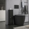 LunaLulinlk Toilet Paper Cabinet, Small Bathroom Corner Floor Cabinet with Doors and Shelves, Thin Storage Bathroom Organizer for Paper Shampoo, Black - 2 of 4