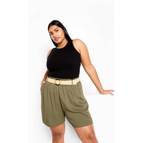 Women's Plus Size Kara Short - olive | CITY CHIC - image 1 of 4