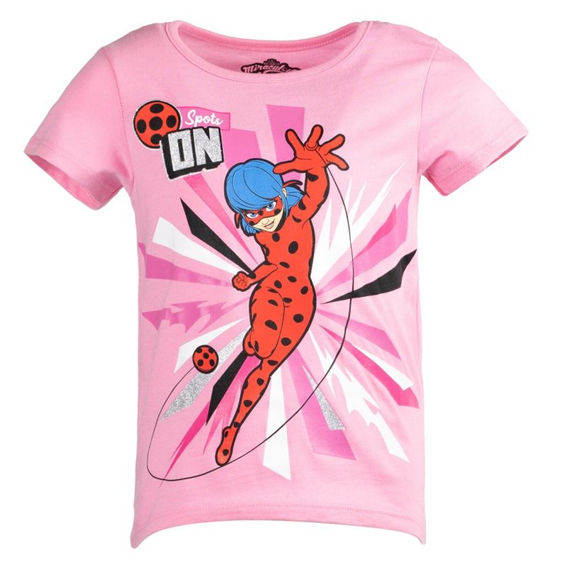 Miraculous Rena Rouge Cat Noir Ladybug Girls 3 Pack T-Shirts Little Kid to Big Kid, 5 of 10