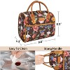 Tirrinia Insulated Lunch Tote Bag for Women, Fashionable Lunch Box for Men, Reusable Large Cooler Lunch Bag for Working/Picnic - Brown Floral - 3 of 4