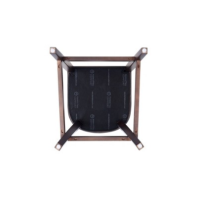 Set of 3 Light Grey Faux Leather and Walnut Wood Barstools