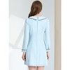 Allegra K Women's Peter Pan Collar Long Sleeve Button Front Shirt Dresses - 4 of 4