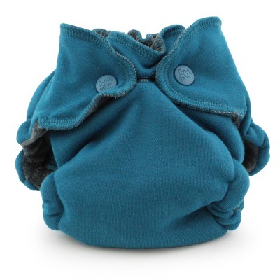 Image of Kanga Care Ecoposh OBV (Organic viscose of Bamboo Velour) Newborn AIO (All-in-One) Fitted Cloth Diaper Caribbean Blue