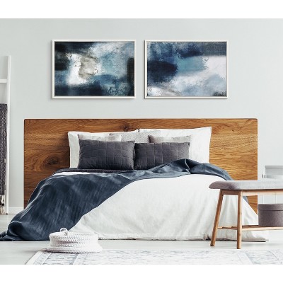 Aqua Abstract 1 White Framed Canvas Print, 23x33