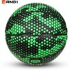 AND1 Alpha Grip Composite Leather Basketball, Official Size 7 (29.5”), Made for Indoor/Outdoor Streetball, Black/Green - Alpha Grip - 2 of 2