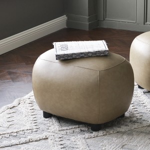 KINWELL 23" Wide Modern Faux Leather Upholstered Ottoman Footrest, PU Entryway Footstool - 1 of 4