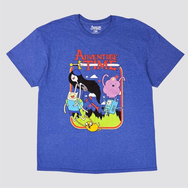 Men&#39;s Adventure Time Short Sleeve Graphic T-Shirt - Heathered Blue, 1 of 4