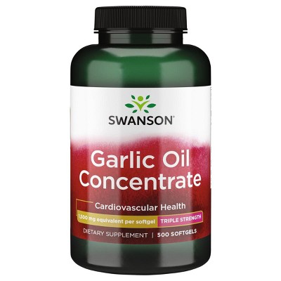 Swanson Garlic Oil Concentrate - Triple Strength 1,500 mg 500 Softgels.