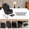 Teddy Fabric Nursery Rocking Glider Chair with Footrest and Tufted High Back,Modern Accent Armchair for Living Room Bedroom-Baofuwish - 2 of 4