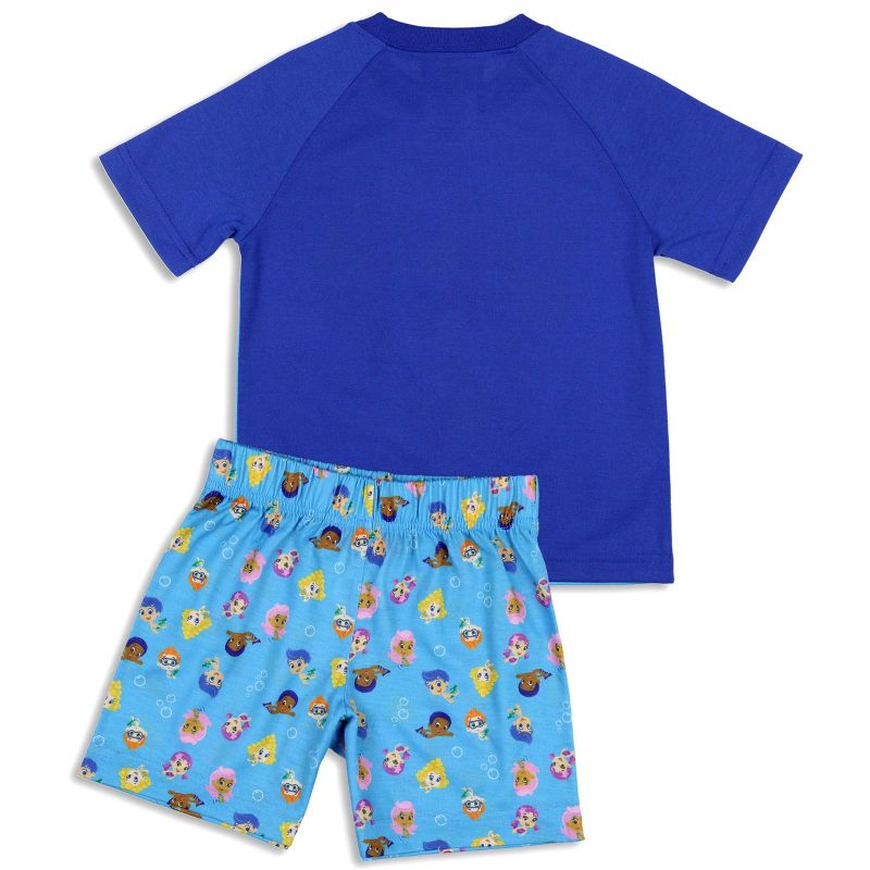 Nickelodeon Toddler Boy's Bubble Guppies Character Sleep Pajama Set Short Blue, 2 of 5