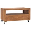 vidaXL TV Cabinet with Wheels 31.5 inches x19.7 inches x16.5 inches  Solid Teak Wood - 3 of 4