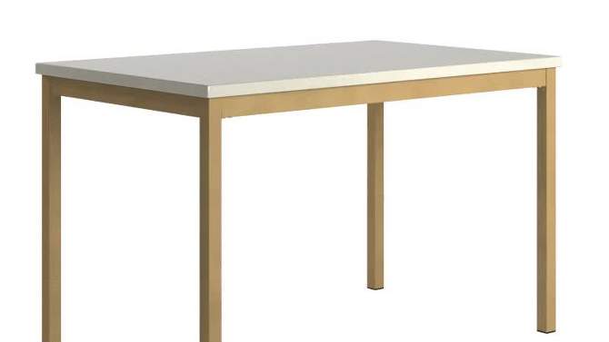 Devoe Faux Marble Top and Metal Base Dining Table White/Gold - Inspire Q, 2 of 8, play video