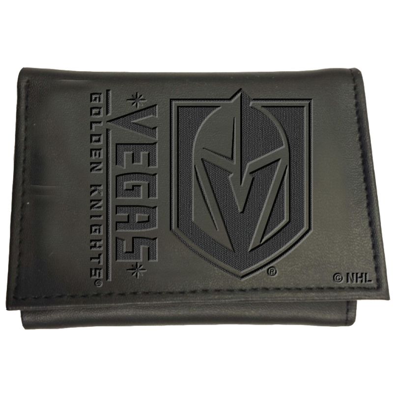 Evergreen NHL Vegas Golden Knights Black Leather Trifold Wallet Officially Licensed with Gift Box, 1 of 2