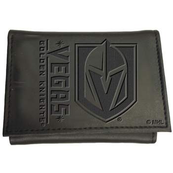 Evergreen NHL Vegas Golden Knights Black Leather Trifold Wallet Officially Licensed with Gift Box
