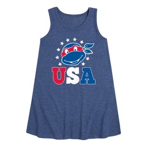 - Teenage Mutant Ninja Turtles - USA Raphael Graphic Sleeveless Aline Dress - 1 of 4