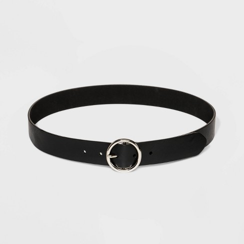 Black leather 2024 belt womens