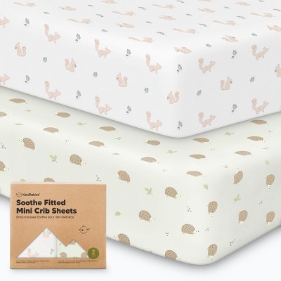 KeaBabies Mini Crib Sheets for Baby Girls, Boys, 2-Pack Soothe Pack and Play Sheets Fitted, Organic Pack N Play Mattress Sheet