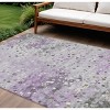 Lavender And Ivory Abstract Washable Indoor Outdoor Area Rug - 2 of 4