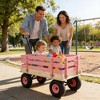 Lyngins Kids' Wooden Garden Cart, All-Terrain Rubber Wheel Wagon Cart with Large Cargo Box, Grocery Cart with Ergonomic Handle, Outdoor Wagon for Kids - 2 of 4