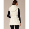 INSPIRE CHIC Women's Winter Hooded Zip Up Mid Long Sleeveless Quilted Padded Vest Coat - 4 of 4
