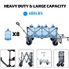 Vynxaria Collapsible Folding Wagon, 49" Extra Long Design w/ Tailgate, All-Terrain Big Wheels, Heavy-Duty 400LBS Beach Cart - 4 of 4
