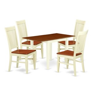 5-Piece Buttermilk and Cherry Solid Wood Top - Dining Room Set (Seats-4) - 1 of 4