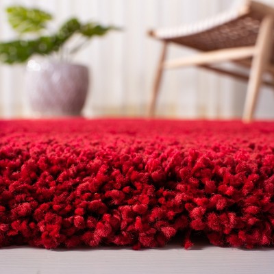Milan Shag Red Synthetic Rectangular 4' x 6' Area Rug