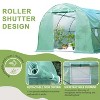 FDW Portable Greenhouse 6.5FT Height with Zipper Curtains PE Cover Steel Frame, Green - 3 of 4