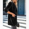 Womens Velvet Blazer Jackets Casual Long Sleeve Lapel Collar Pocketed Blazer Suits Work Outfits Shawl Collar Blazer - 2 of 4