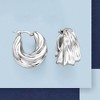 Ross-Simons Italian Sterling Silver Pleated Twist Hoop Earrings - 3 of 4